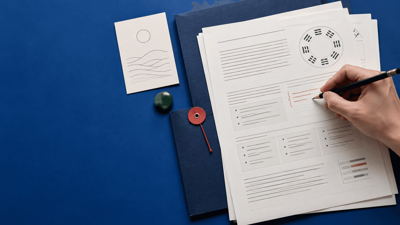 A person preparing and annotating a private symbolic reading report